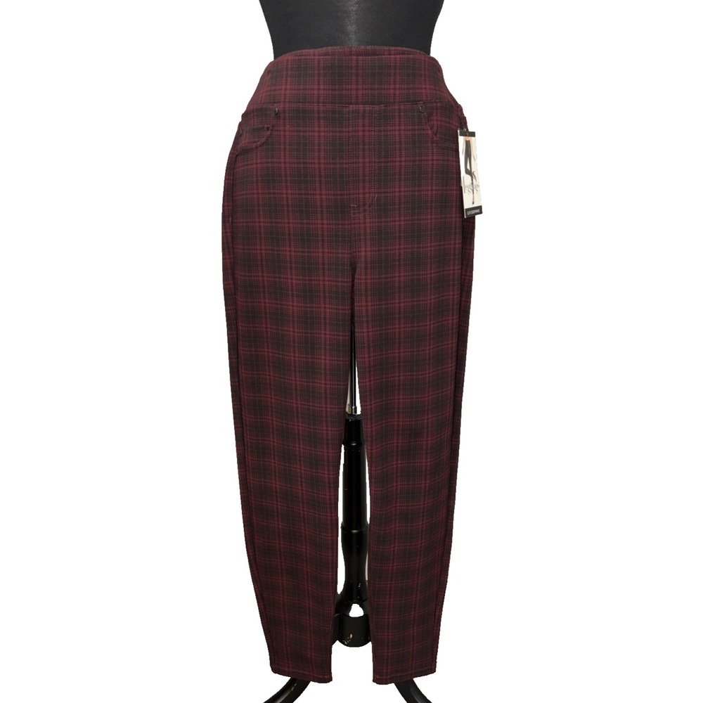NEW Liverpool Sienna Legging Pants Size 10/30 Rosette Plaid Preppy Academia